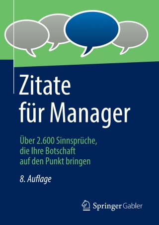Cover image: Zitate für Manager 8th edition 9783658385651