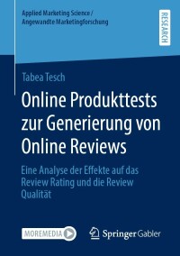 Cover image: Online Produkttests zur Generierung von Online Reviews 9783658388355