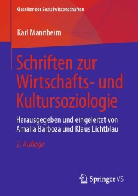 Cover image: Schriften zur Wirtschafts- und Kultursoziologie 2nd edition 9783658411077