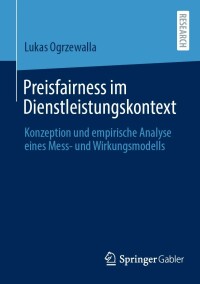 Cover image: Preisfairness im Dienstleistungskontext 9783658415211