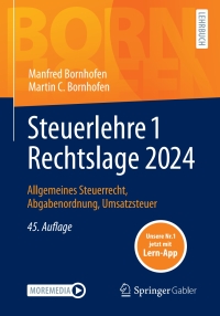 Imagen de portada: Steuerlehre 1 Rechtslage 2024 45th edition 9783658446680