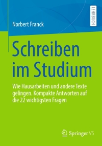 Cover image: Schreiben im Studium 9783658453763