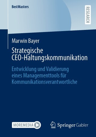 Cover image: Strategische CEO-Haltungskommunikation 9783658469481