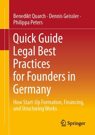 Cover image: Quick Guide Legal Best Practices for Founders in Germany 9783658473846