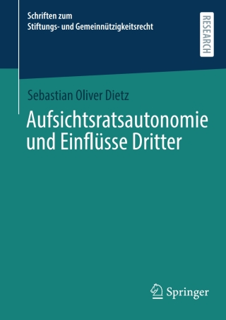 Cover image: Aufsichtsratsautonomie und Einflüsse Dritter 9783658489915