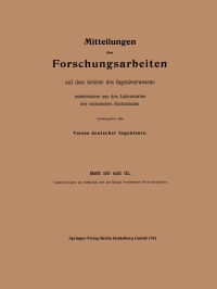 Cover image: Mitteilungen über Forschungsarbeiten 9783662017036