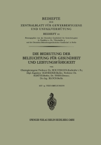 Cover image: Die Bedeutung der Beleuchtung für Gesundheit und Leistungsfähigkeit 9783662019153