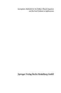 Cover image: Asymptotic Methods for the Fokker-Planck Equation and the Exit Problem in Applications 9783540644354