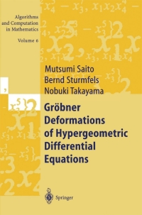 Cover image: Gröbner Deformations of Hypergeometric Differential Equations 9783540660651