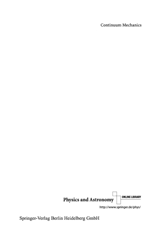 Cover image: Continuum Mechanics 9783540430193