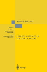 Cover image: Perfect Lattices in Euclidean Spaces 9783540442363