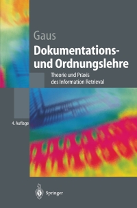 Cover image: Dokumentations- und Ordnungslehre 4th edition 9783540435051