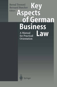 Omslagafbeelding: Key Aspects of German Business Law 1st edition 9783540652519