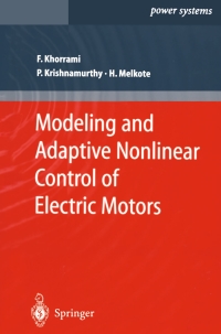 Cover image: Modeling and Adaptive Nonlinear Control of Electric Motors 9783540009368