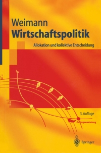 Imagen de portada: Wirtschaftspolitik 3rd edition 9783540012733