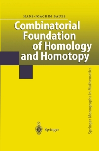 Cover image: Combinatorial Foundation of Homology and Homotopy 9783540649847