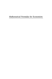 صورة الغلاف: Mathematical Formulas for Economists 9783540426165