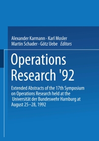 Cover image: Operations Research ’92 9783790806793