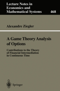Immagine di copertina: A Game Theory Analysis of Options 9783540656289