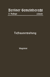 Titelbild: Tiefbauverwaltung 2nd edition 9783662229712