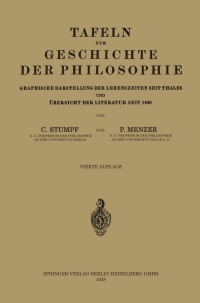 Cover image: Tafeln zur Geschichte der Philosophie 4th edition 9783662333808