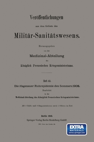 Cover image: Die Hagenauer Ruhrepidemie des Sommers 1908 1st edition 9783662343401