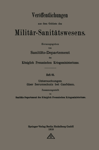 Omslagafbeelding: Untersuchungen über Serumschutz bei Gasödem 9783662347379