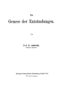 Imagen de portada: Die Genese der Entzündungen 9783662422649