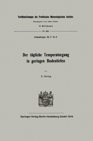Cover image: Der tägliche Temperaturgang in geringen Bodentiefen 9783662422991