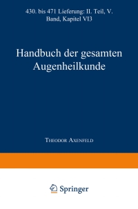 Cover image: Handbuch der Gesamten Augenheilkunde 2nd edition 9783662426890