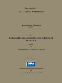 Titelbild: Ergebnisse phänologischer Beobachtungen im Deutschen Reich im Jahre 1937 1st edition 9783662427804