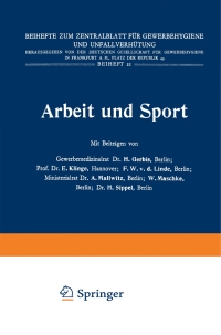 صورة الغلاف: Arbeit und Sport 9783662428184