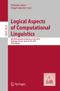 Titelbild: Logical Aspects of Computational Linguistics 9783662437414