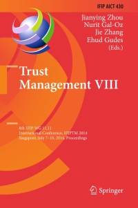 Cover image: Trust Management VIII 9783662438121