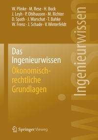 Cover image: Das Ingenieurwissen: Ökonomisch-rechtliche Grundlagen 9783662443736