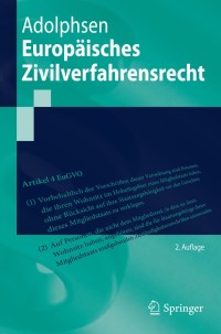 صورة الغلاف: Europäisches Zivilverfahrensrecht 2nd edition 9783662443835