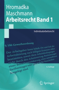 Cover image: Arbeitsrecht Band 1 6th edition 9783662443859