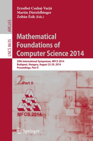 Cover image: Mathematical Foundations of Computer Science 2014 9783662444641