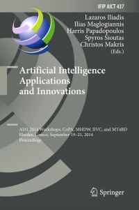 Imagen de portada: Artificial Intelligence Applications and Innovations 9783662447215