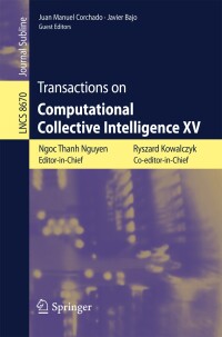 Cover image: Transactions on Computational Collective Intelligence XV 9783662447499