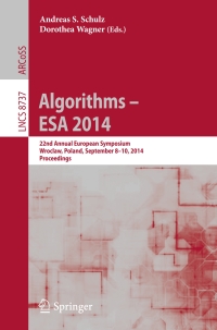 Cover image: Algorithms - ESA 2014 9783662447765