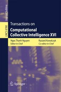 Imagen de portada: Transactions on Computational Collective Intelligence XVI 9783662448700