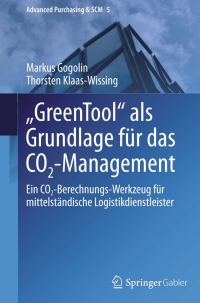 Omslagafbeelding: "GreenTool" als Grundlage für das CO2-Management 9783662455203