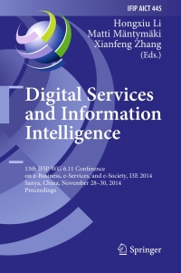 Cover image: Digital Services and Information Intelligence 9783662455258