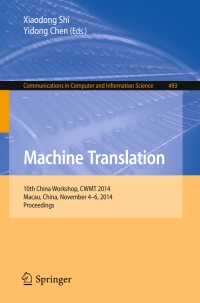 Immagine di copertina: Machine Translation 9783662457009