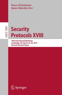 Cover image: Security Protocols XVIII 9783662459201
