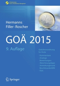 Cover image: GOÄ 2015 9th edition 9783662460153