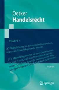 Cover image: Handelsrecht 7th edition 9783662461556