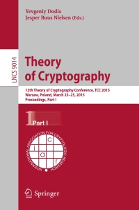 Cover image: Theory of Cryptography 9783662464939