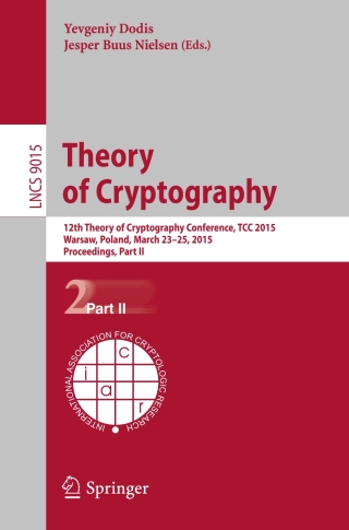 Immagine di copertina: Theory of Cryptography 9783662464960